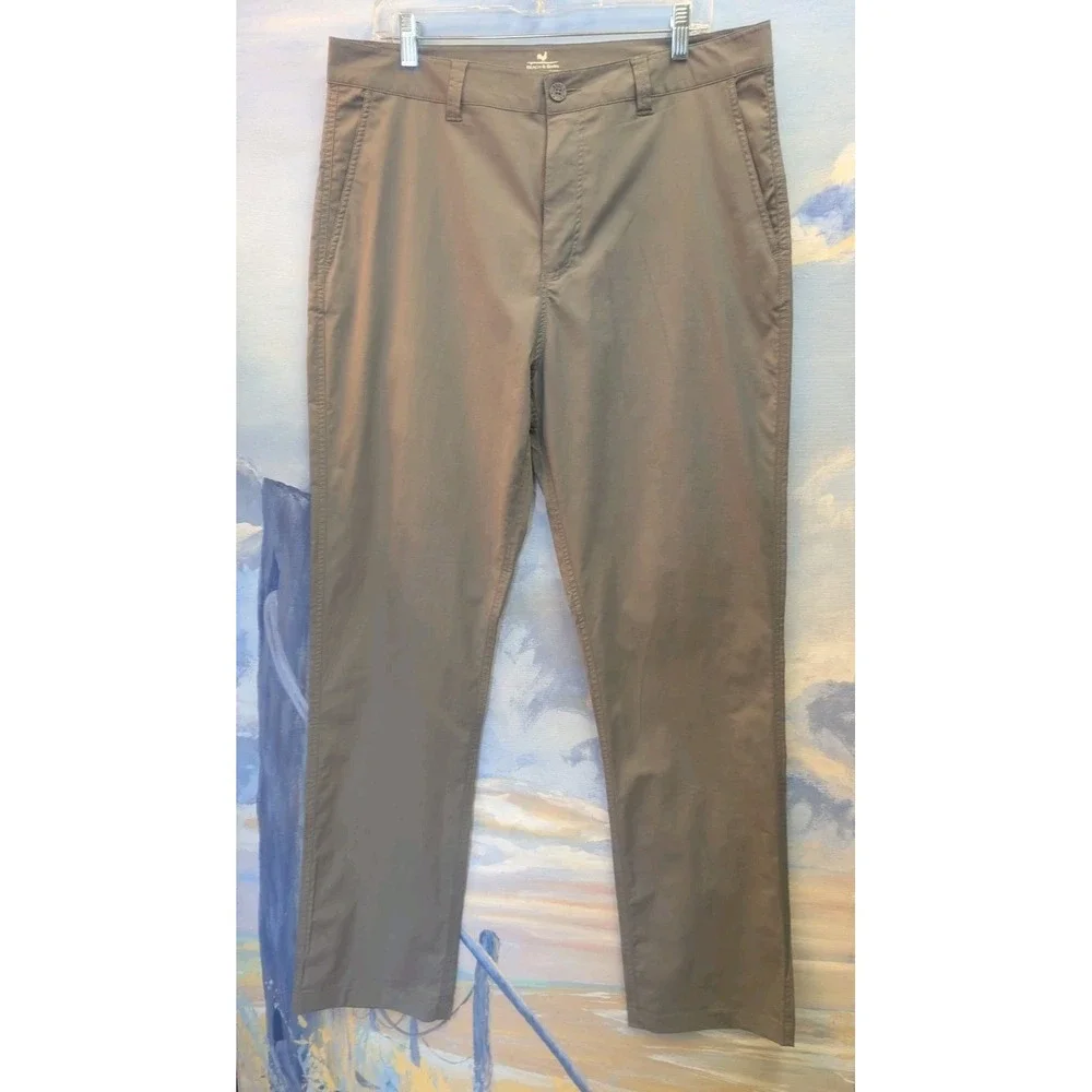 NEW Beach & Barn Mens Cotton Stretch Twill Khakis In Gray